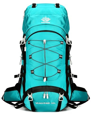 YFREAL 60L wanderrucksack Wander camping rucksack, mit Regenschutz, Kletterrucksack für Damen und Herren, Rucksack wasserdicht, Kletterrucksack für Männer Frauen