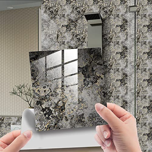 HORIWE Fliesenaufkleber Marmorierung 15x15cm Wandfliese Aufkleber 20 Stück PVC Fliesensticker Fliesen Folie Selbstklebende Tapete Wasserdicht Wandaufkleber für Küche, Schrank, Möbel, Tisch…