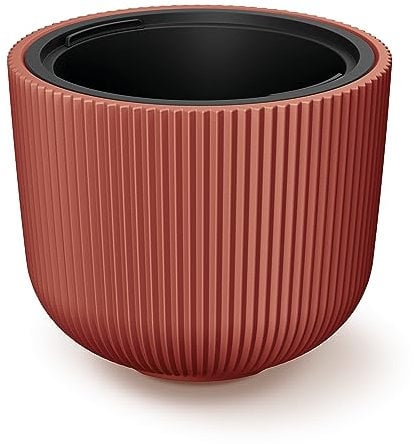 HappyFlower Blumentopf Modell Nr. PRX004 Größe 40 cm Pflanzkübel aus Kunststoff inkl. Einsatz, Runde Form, Übertöpf (Kupfer, ⌀ 39,1 cm, H 32,1 cm)