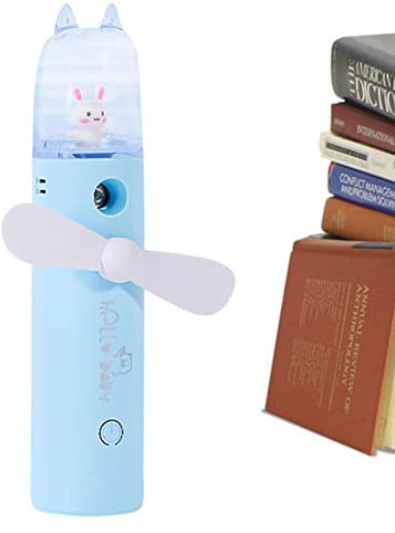 Samuliy Ventilatore nebulizzatore Portatile | Ventilatore nebulizzatore Portatile - Ventilatore nebulizzatore Ricaricabile con Design a Coniglio, 3 modalità, per Viaggi, Interni ed Esterni,