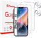 Tentoki Verre Trempé pour iPhone 14, 2 Pièces vitre Protection écran et 2 Pièces Caméra Arrière Protecteur, 2.5D-sans Bulles d'air - [Anti Rayures, Dureté 9H] Ultra Transparent