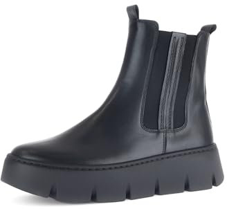 Gabor Damen Chelsea Boots, Frauen Stiefeletten,Best Fitting,uebergangsstiefel,Schlupfstiefel,flach,Stiefel,Bootee,Booties,schwarz,42 EU / 8 UK
