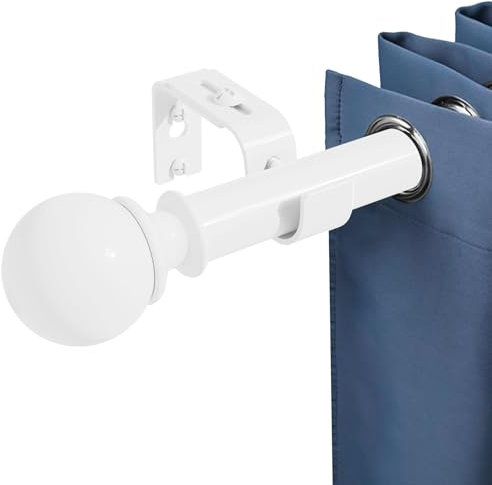 Bastoni per tende con occhielli, include terminali rotondi, staffe e accessori per camera da letto, sala da pranzo, soggiorno o cucina, 70-237 cm