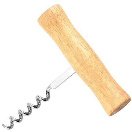 Yiurse Tire-bouchon avec poignée en bois | Décapsuleur de vin sommelier en forme de T – Acier inoxydable portable facile fantaisie fantaisie à visser et à tirer Tire-bouchon avec poignée en bois pour