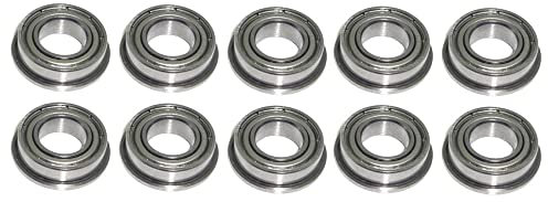 10x Flanschlager 9x17x5 mm - F689 ZZ metallgedichtet Miniatur Kugellager mit Flansch (Bund) Chromstahl 9mm Welle - rcbay