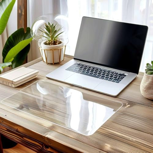 Nicoman Clear Desk Mat, Non-Slip PVC Clear Desk Protector Mat with Round Edge, Heat Resistant & Waterproof Clear Desk Pad Desk Table Protector for Home and Office, Clear, 70x35cm (2.3x1.15ft)