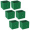 URBNLIVING Set of 1/4/6 Foldable 27cm Woven Fabric Storage Cube Box Drawer Insert Basket with Handle - Multi Colourful Collapsible Toy Arts & Crafts Bins, Durable and Lightweight for Home Office