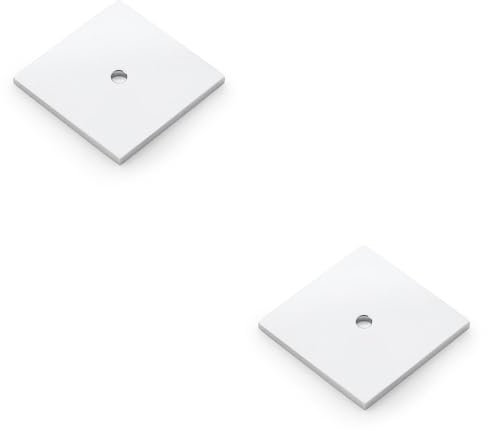 2 Pack - Square Kitchen Door Knob Backplate - Polished Chrome 45mm x 45mm Cabinet Plate