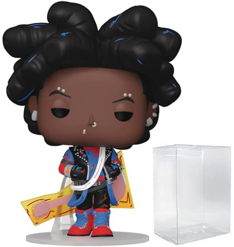 POP Marvel: Spider-Man: Across The Spider-Verse - Hobie Brown as Spider-Punk (Unmasked) Funko Vinyl Figure (Bundled with Compatible Box Protector Case), Multicolor, 3.75 inches