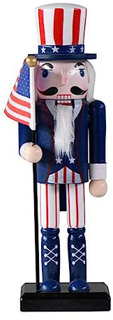 OKUMEYR Nussknacker Soldat Figur Independence Day Party Ornament Patriotic Home Doll Dekoration Mit Flaggenmotiv Für Wohnzimmer Und Festtagstisch