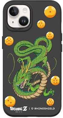 RhinoShield Case kompatibel mit [iPhone 13/14] | SolidSuit - Stoßdämpfende & schlanke Schutzhülle mit Premium Finish - 3.5 Meter Fallschutz - Schwarz [Dragon Ball Z/Shenron & The 7 Dragon Balls]