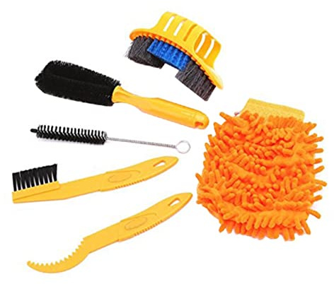 Sosoport Complete Bike Cleaning Set Chain Cleaner Rim Brush Tire Cleaning Kit Mitt More