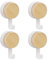 Vookkp 4 Piezas Ganchos Percheros de Madera, Ganchos de Madera Autoadhesivos Natural, Ganchos de Decoración Ganchos de Madera Circular para Abrigos, Sombreros, Bolsos