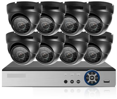 NGBFF Kit Videosorveglianza, Kit di videosorveglianza CCTV 4K 8CH Poe NVR 3840 * 2160 Telecamere IP Poe for Esterni da 8 MP Set di telecamere di Sicurezza H.265(4T,8CH NVR 8pcs Cam)