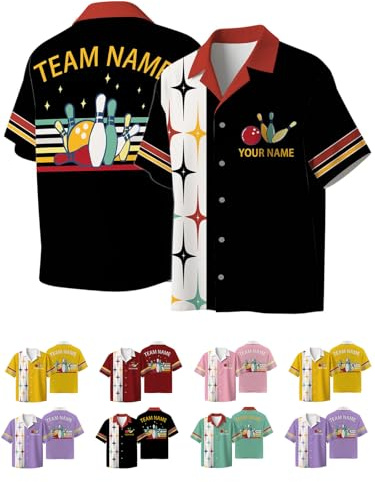Personalised Bowling Shirt Custom Bowling Uniform with Name Customised Team Jersey Bowling Lovers Gift for Adult Youth