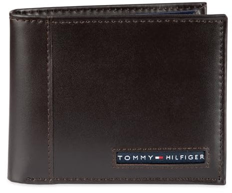 Tommy Hilfiger Herren Stockton Passcase Bifold Wallet Reisezubehör-Bi-Fold-Brieftasche, Braun/Braun, Einheitsgröße