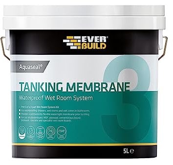 Everbuild Aquaseal Waterproof Tanking Membrane – Flexible – Waterproof – Easy To Apply – Internal And External – Blue – 5 Litre