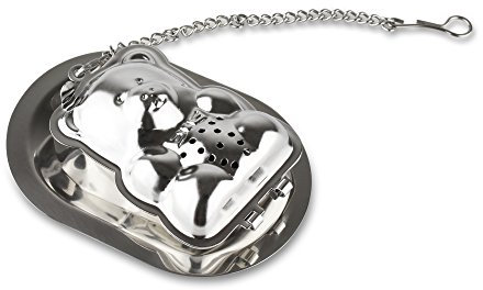 Café Ole TI-BEAR/C Thé Stål Bear Shaped Stainless Steel Strainer for Loose Tea Leaves and Spices Infusion, 7 x 4.5 x 2.5 cm