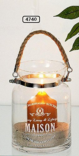 WINDLICHT MAISON, Glas, Ø12 x 16 cm Kerzenhalter Teelichthalter Laternen