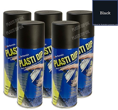 Plastidip Lot de 5 bombes de peinture pour plastique/caoutchouc Noir 400 ml