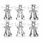 Set of 6 Glass Angel Christmas Tree Decorations