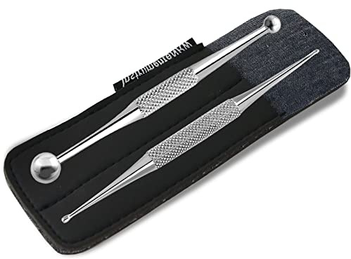 Mini Massage Stab Akupressurstifte Narbenstick Punktsucher SET 1/2 mm und 3/7 mm Stäbchen Stab 8 cm mit Aufbewahrungsetui zum Schutz vor Schmutz und Staub