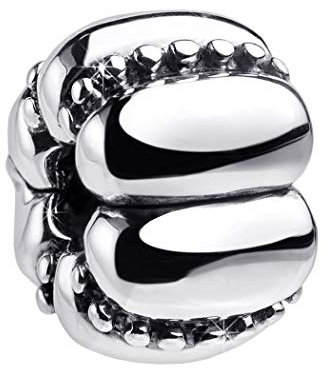 MATERIA 925 Silber Charms Clip Anhänger antik - Beads Stopper 3mm für Armbänder mit Gewinde #768