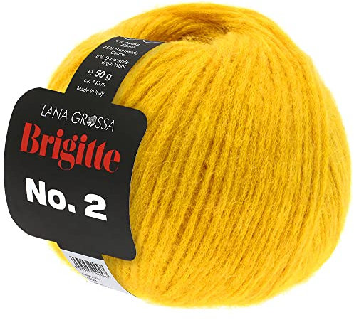 LANA GROSSA Brigitte Nr.2 | Edle Netzgarnstruktur aus Alpaka und Baumwolle | Handstrickgarn aus 47% Alpaka, 45% Baumwolle & 8% Schurwolle | 50g Wolle zum Stricken & Häkeln | 140m Garn FB 21