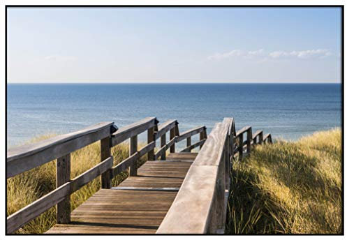 Panorama Acrylglas Gerahmt Isle of Sylt 30 x 21 cm - Gedruckt auf 3mm Plexiglas - Wandbild Wohnzimmer - Wandmalerei - Dekorplatten - Dekoration Hause