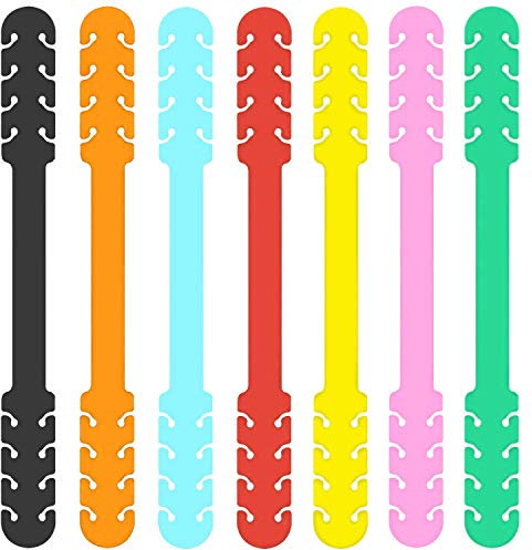 Maske Ohrhaken - Maskenhaken Silikon Masken Ohrband Gummiband Anti-rutsch Mundschutz Halterung Maskenhalter Verlängerung (Pack 7 Farbe)