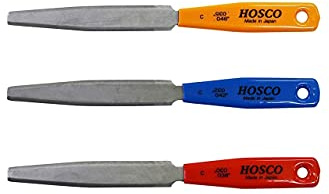 Zoundhouse H-TL-NF3C Set of 3 Double Saddle Files for Classical Guitar, Red, Blue, Yellow