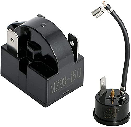 Compressor Thermal Overload Protector and Start Relay for Portable Freezer Car Refrigerator Beverage Wine Beer Cooler 1/5 HP 150W 15Ohm