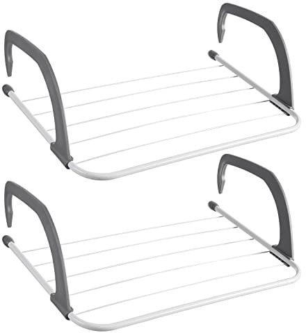 Rainberg 5 Bar Radiator Clothes Airer Rack, Foldable Clothes Airer with Adjustable Arms, Laundry Dryers Clothes, Hanging Drying Rack Airer (Pack of 2)