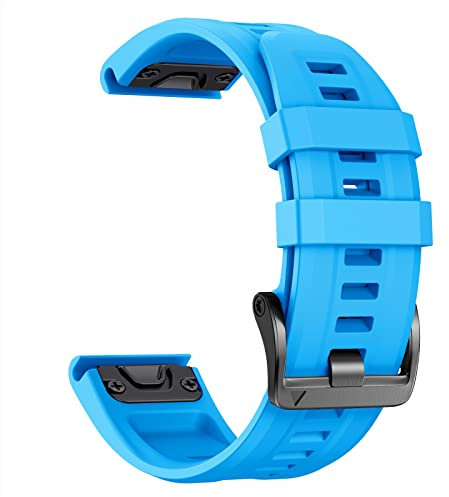 NotoCity 22mm Quick Fit Armband Kompatibel mit Garmin Fenix 7,für Garmin Fenix 5/6, Garmin Fenix 5 Plus/6 Pro/7 Pro Silikon-Ersatzarmband, Azurblau