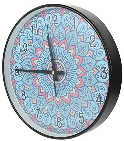 Warmhm Elegante Wanduhr Mit Mandala-blumenmotiv – Geräuschlos Stilvolles Wohnaccessoire