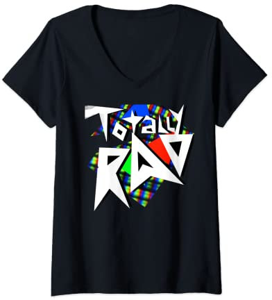 Damen Total-Rad-Disco-TV-RGB-Design T-Shirt mit V-Ausschnitt