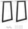 QLLY Lot de 2 Pieds de Table trapézoïdaux en métal de 40,6 cm, pour Bureau à Domicile, Noir