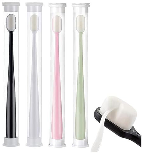 BREVI Zahnbürste - 2023 Beste BREVI Nordisch inspirierte Premium Nano Zahnbürste, extra weiche Zahnbürste mit 20000 weichen Borsten, ultrafeine weiche Zahnbürste (4-Flat)