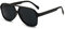 YUELUQU Polarisierte Sonnenbrille Damen Herren Retro 70er Jahre Vintage Eckig Kunststoff Trendy Damen Herren Sonnenbrillen (Schwarz-schwarz)