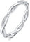 JewelryPalace Infinity Seil Verdrehter Zirkonia Band Ring Damen, Unendlichkeit Hochzeitsringe Damenring Silber 925 Trauringe Eheringe für Frauen, Vorsteckring Stapelring Ring Bandring Schmal 54