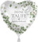 Folienballon Taufe herzlichen Glückwunsch Deko Ballon Taufe Jung Mädchen Luftballon Baptize baptism Made in EU, Herzform, ungefüllt, Helium geeignet