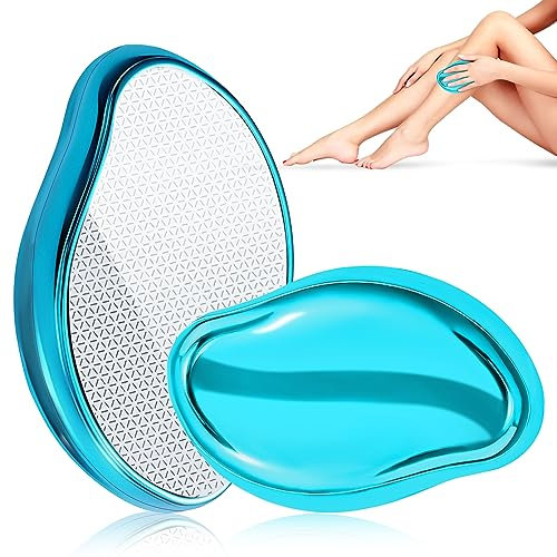 Haarentfernung Ohne Rasieren, Wiederverwendbares Haarentferner Musterdesign, Schmerzloses Peeling Crystal Hair Remover, Tragbarer Crystal Haarentferner für Hinterarme, Beine (Himmelblau)