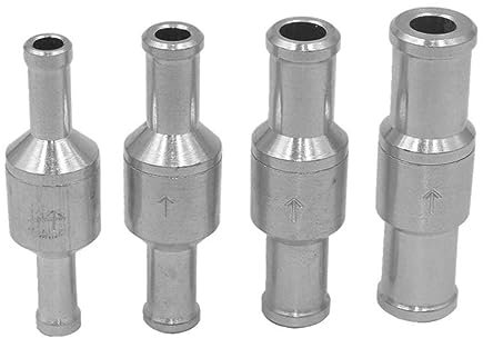 SHYISY Rückschlagventile Aluminium-Rückschlagventil, 6 mm/8 mm/10 mm/12 mm, Bremskraftverstärker, kein Rücklauf, Inline-Einwegventil, Rückschlagventil, Vakuumschlauch (Size : 10mm)