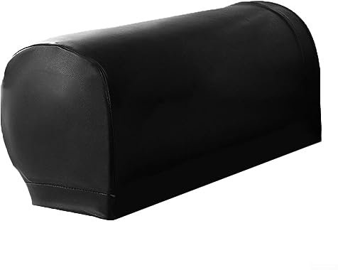 Schwarze Sofa-Armlehnenbezüge, PU-Leder-Sofa-Armlehnen-Abdeckungen für Couch, Stuhl, Armschutz, Stretch, wasserdicht