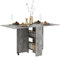 HOMCOM Folding Dining Table, Drop Leaf Table with 2-Tier Shelves, Rolling Casters, for Small Spaces, Kitchen, Cement Grey