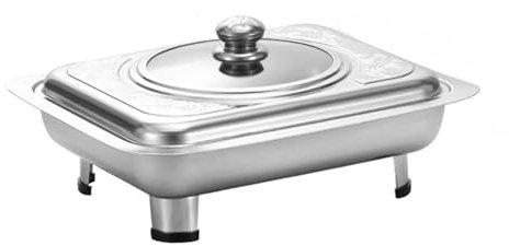 NISMIA Set Professionale per Chafing Dish, scaldavivande per Buffet in Acciaio Inox, per Buffet albergo Hotel Mensa supermercato Ristorante,B,34 * 28 * 5.2cm