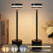 Lampara Portatil Led Recargable 2 Piezas, Lamparas Inalambricas 3W, 5500mAh USB Recargable, 3 modos De Color, Luminosidad Regulable, Ferroso Base Redonda, Para Salón, Terraza, Dormitorio, Hotel