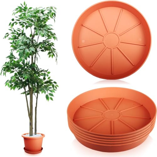 Stimo 6X Untersetzer für Blumentöpfe Kunststoff Ø 30 cm Terracotta Blumentopfuntersetzer (Terrakotta)