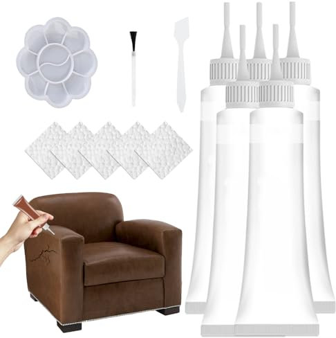 heepqy Leder Reparatur Set, Fortschrittliches Lederreparaturgel, 2024 Neuest Flüssigleder Restaurator, Kunstleder Reparatur für Autositze, Sofas, Lederbekleidung, Ledertaschen, Gürtel (1, Weiß)