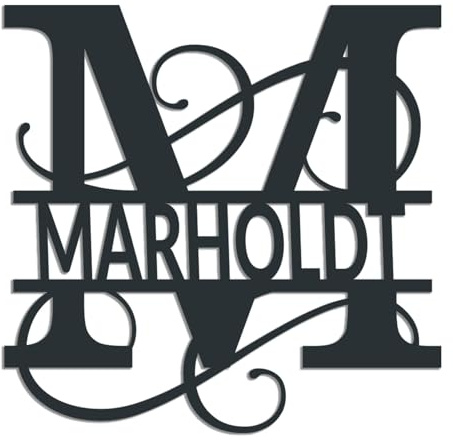Jung Edelstahl Design Monogamm V2A Edelstahl Türschild personalisierbar- Deko Schild - mit Ihrem Namen individuell ausgelasert - alle Buchstaben - verschiedene Größen (Anthrazit RAL7016)